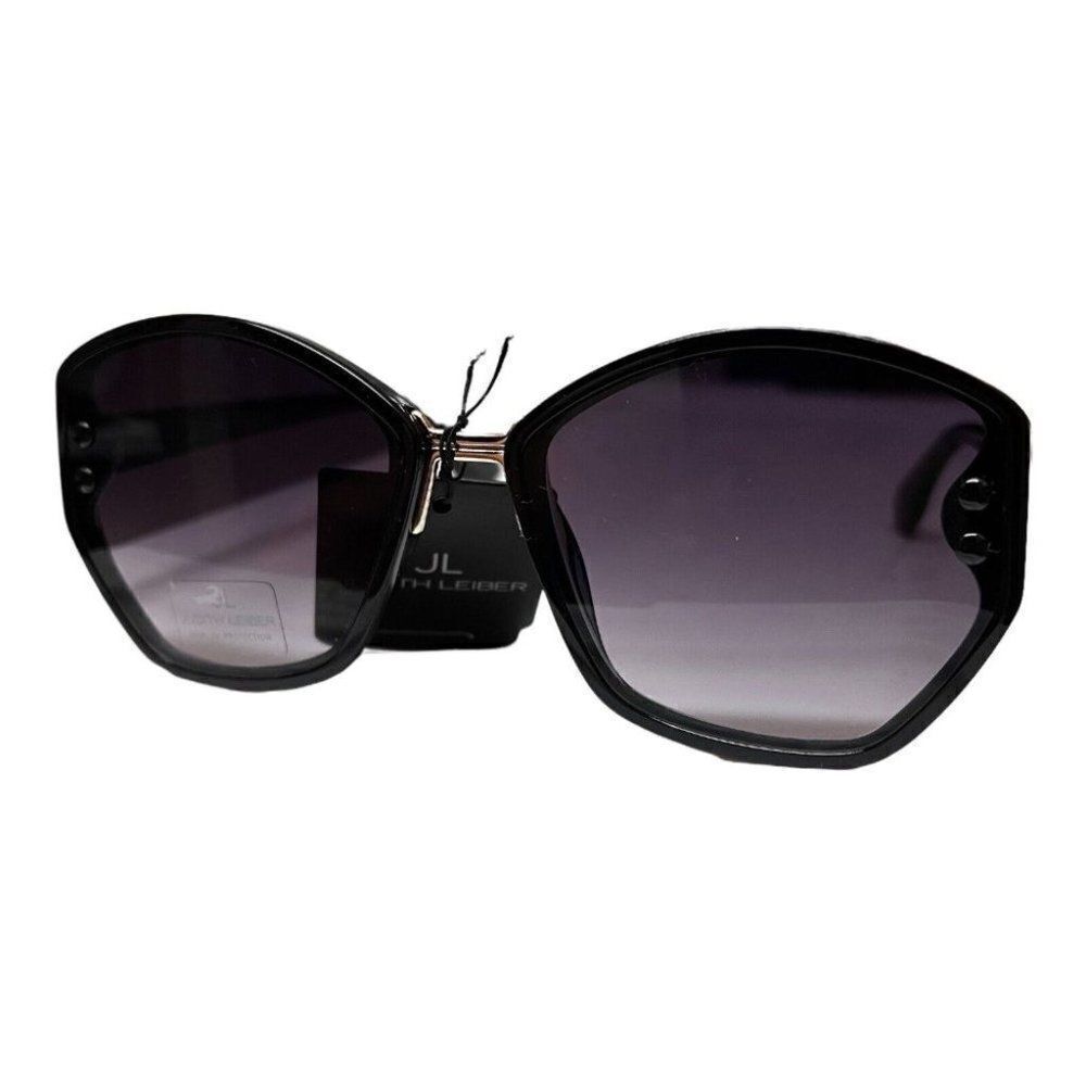 Judith Leiber Oversized Geometric Sunglasses 100% UV Black Gradient Classic WMNS